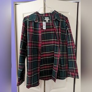Relaxed fit flannel top